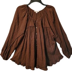 American Eagle Outfitters Brown Blouse M